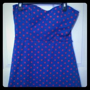Strapless polka dot dress