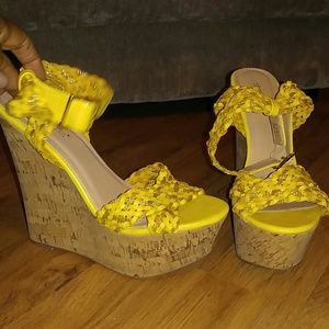 Yellow summer wedges