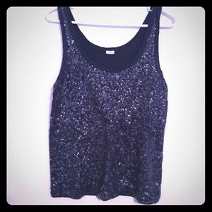 JCrew Navy Sequins shirt