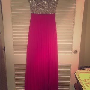 Long strapless prom dress!