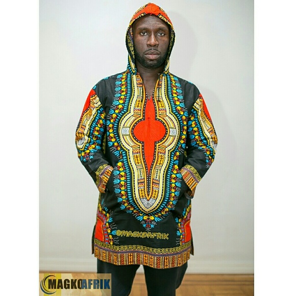 Authentic polished cotton Dashiki hoodies