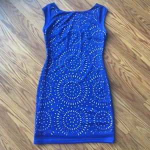 Chelsea & Violet blue party dress w/ cutout design