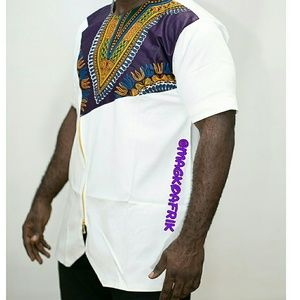 Authentic African Dashiki Kaftan zipper short slee
