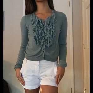 Ann Taylor Ruffle Cardigan