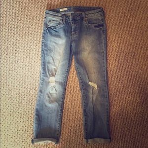 Kut from the kloth cropped light wash jeans