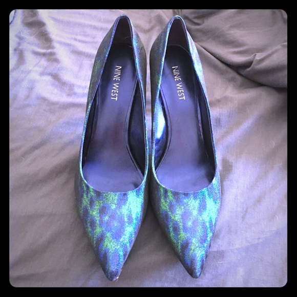 Nine West Metallic Peacock Pumps