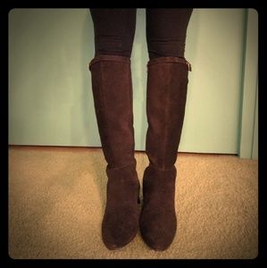 Brown Suede Riding Boots