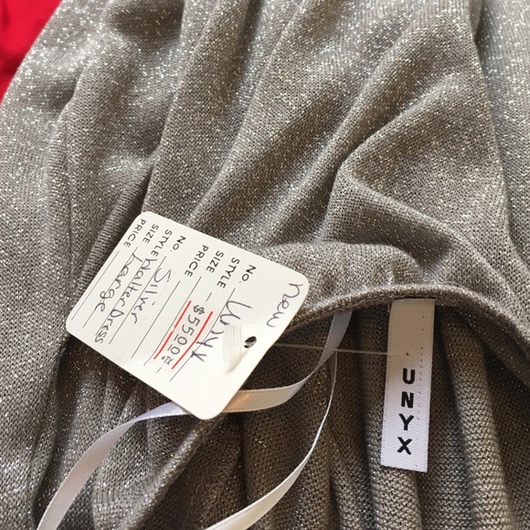 Unyx Silver Lurex Halter Dress - Picture 4 of 4