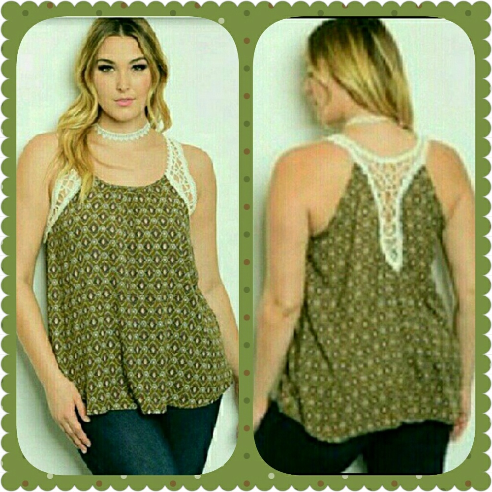 🌞 BROWN / CREAM PLUS SIZE TOP 🌞