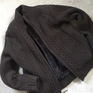Warm Brown Cable Sweater