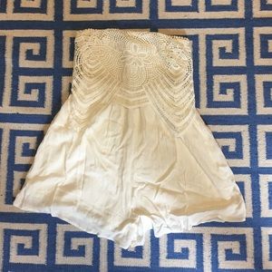 Off white flowy lace romper