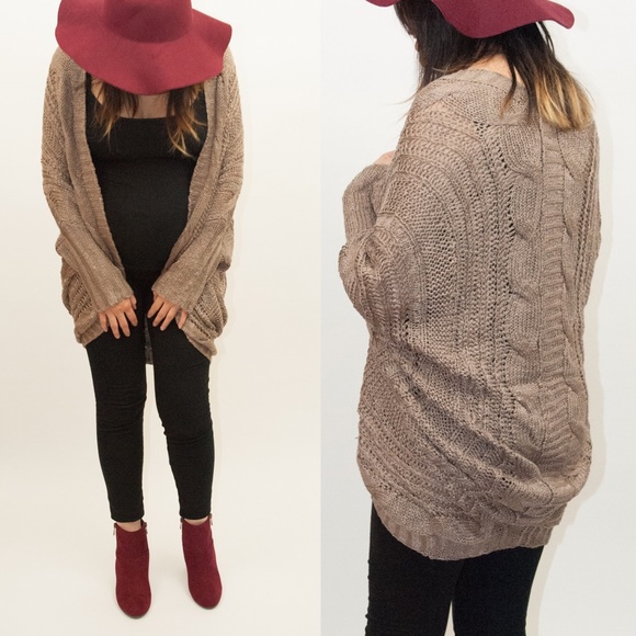🚨LAST🚨RORY knit batwing cardigan - MOCHA - Picture 3 of 4