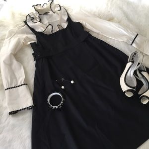 Zara black and white detail blouse