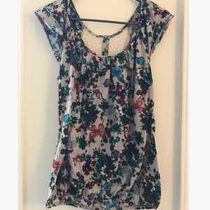 Cap Sleeve Floral Top