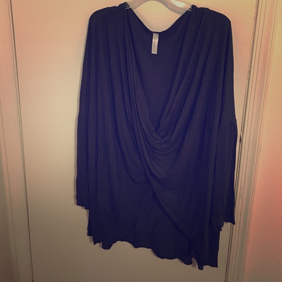 Dark olive green wrap style top