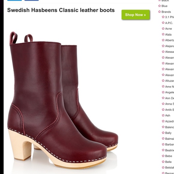 Swedish Hasbeens leather boots