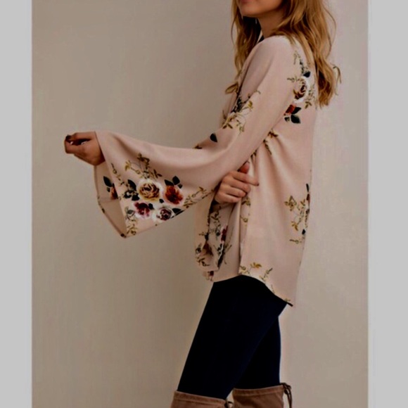 🆕MELODIE floral print strappy neck top -TAUPE - Picture 2 of 3