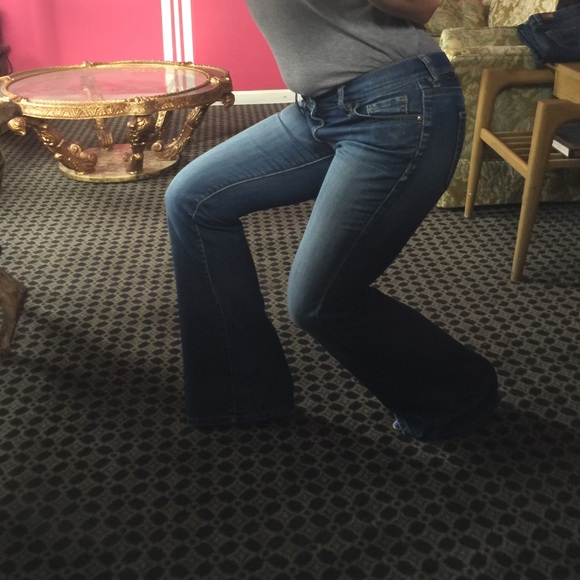 Bell bottom super Flare low rise stretch jeans - Picture 2 of 4