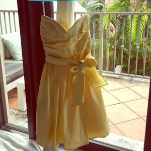 Calvin Klein strapless yellow dress size 6