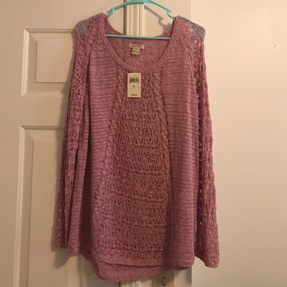 NWT Lucky brand lilac knitted sweater xl