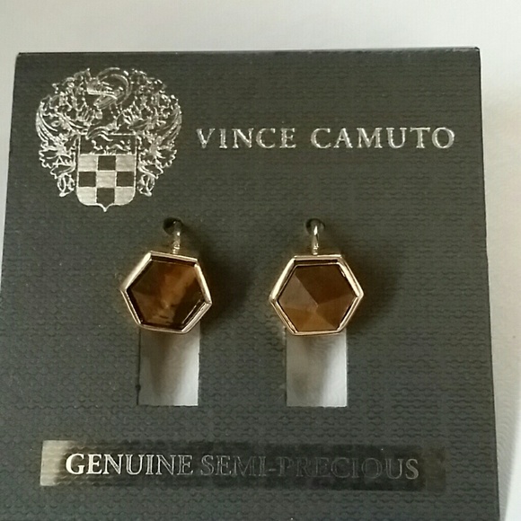 Vince Camuto Jewelry - Vince Camuto Semi Precious Tiger Eye Stone Hoops