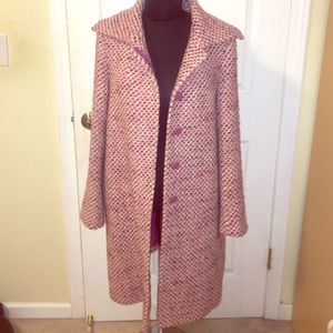 DKNY pink and white coat