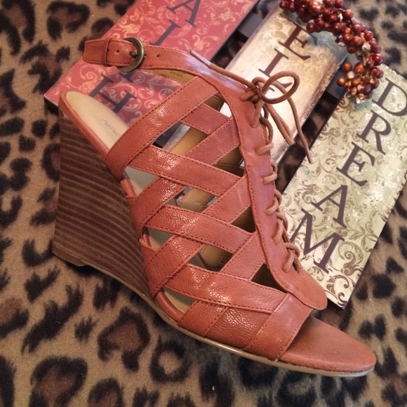 New NineWest wedge sandals! Cognac