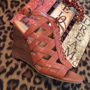 New NineWest wedge sandals! Cognac