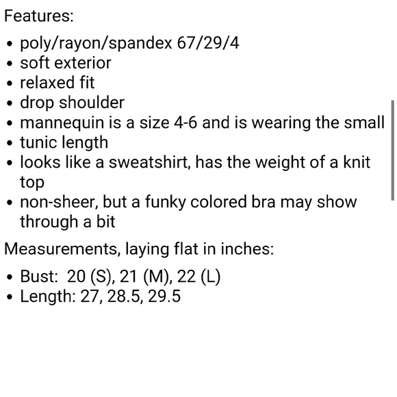 Funny How I cut Carbs French Terry top tunic nwt - Picture 4 of 4