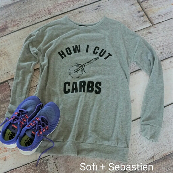 Funny How I cut Carbs French Terry top tunic nwt - Picture 2 of 4