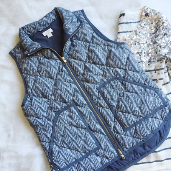 J. Crew Factory herringbone vest, gray - S -jcrew