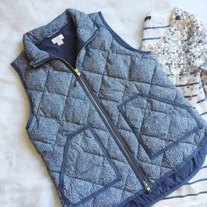 J. Crew Factory herringbone vest, gray - S -jcrew
