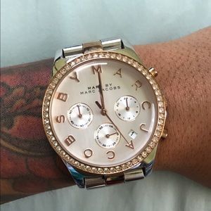 Marc Jacobs silver and rose gold watch