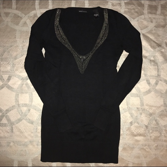 Black Jeweled Neck sweater