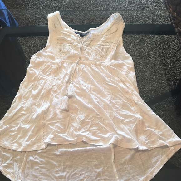 White tank top with tassels