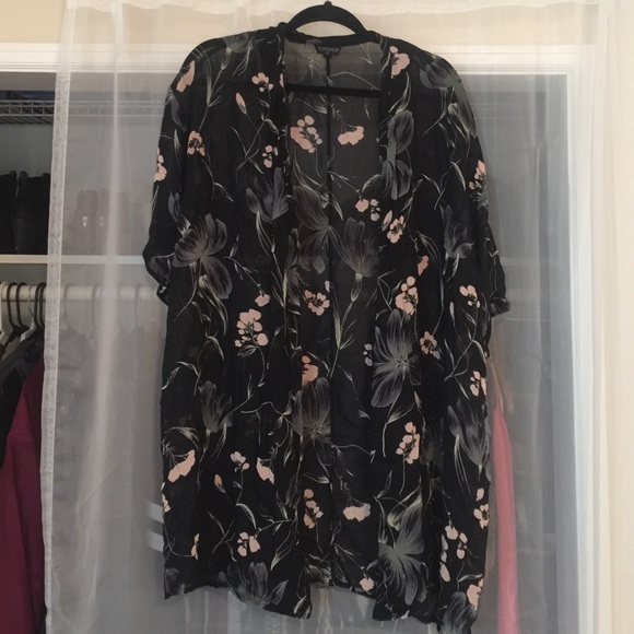 Topshop sheer floral kimono