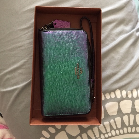 Metallic coach wallet/ clutch