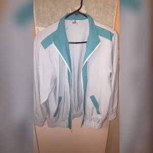 Vintage teal and white jacket