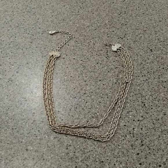 Vintage gold toned triple strand necklace