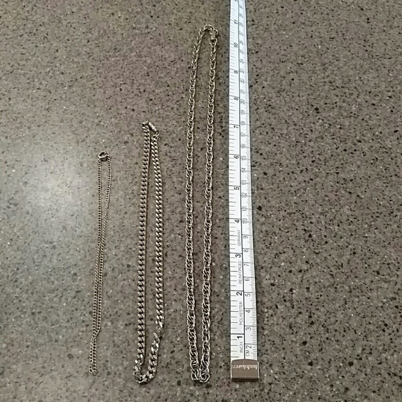 Lot of 3 various length gold toned chains