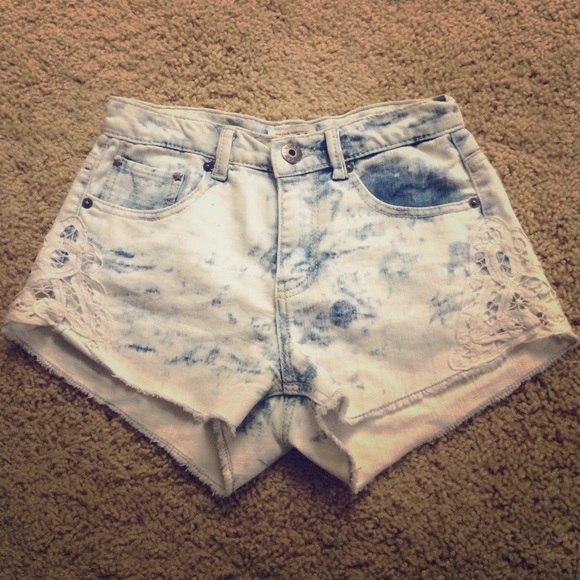 High waisted jean shorts