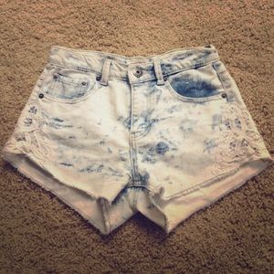 High waisted jean shorts
