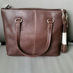 NEW Fossil Leather Vintage dark brown purse