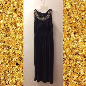 Nic&Dom Embellished Black Maxi Dress, 2X