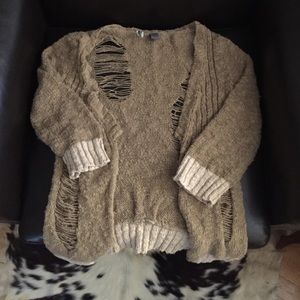 Bke distressed cardigan sweater