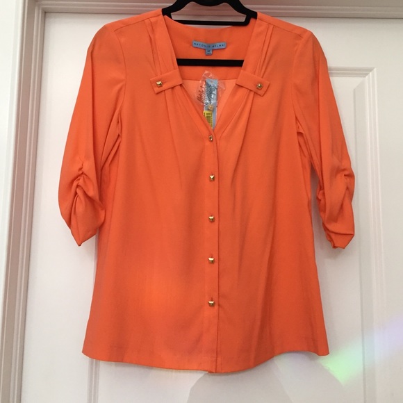Antonio Melani Tangerine Button Down - Picture 1 of 4