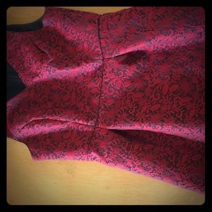 Gorgeous black and red lace print A-line dress