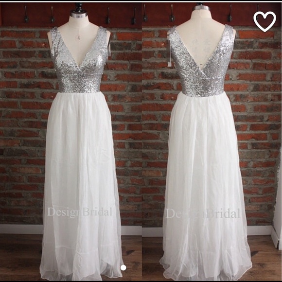 NWT Silver sequin maxi dress