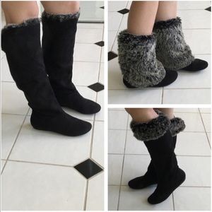 3 way suede faux fur lined boots