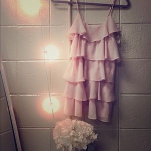 Ruffle pale pink tank top!!
